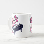Axolotl Playing Piano Axolotls Musician Music コーヒーマグカップ (正面左)