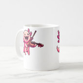 Axolotl Playing Violin Axolotls Musician Music コーヒーマグカップ (正面左)