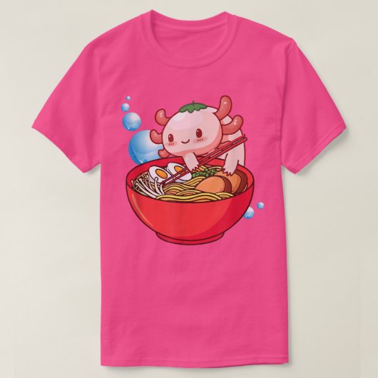 Axolotl Ramen Noodles Kawaii Cute Anime Japanese G Tシャツ (デザイン正面)