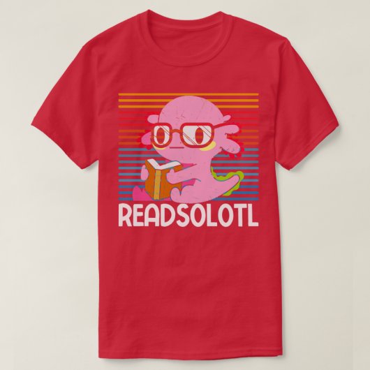 Axolotl Readolotl Axolotlsの読ブックワーム Tシャツ (デザイン正面)