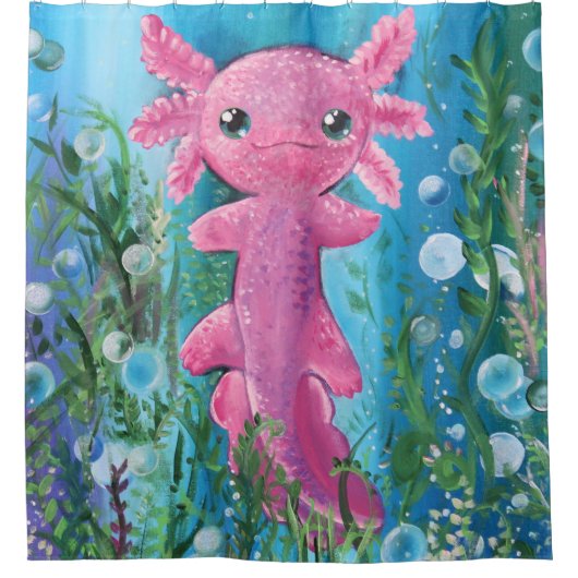Axolotl Shower Curtain シャワーカーテン (正面)