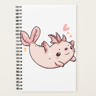 Axolotl Smiles – Cute Aquatic Friend Illustration プランナー手帳