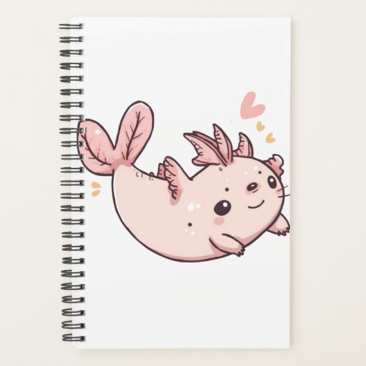 Axolotl Smiles – Cute Aquatic Friend Illustration プランナー手帳 (正面)