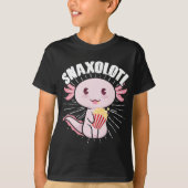 Axolotl Snack Monster Snaxolotl Kawaii Tシャツ (正面)