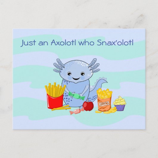 Axolotl Snax'lotlおもしろいはがき ポストカード (正面)