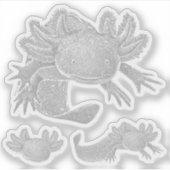 Axolotl Stickers - GRAY - 3 Pack シール (正面)