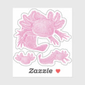 Axolotl Stickers - PINK - 3 Pack シール (シート)