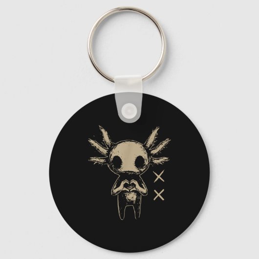 Axolotl Still Emo Goth  キーホルダー (正面)