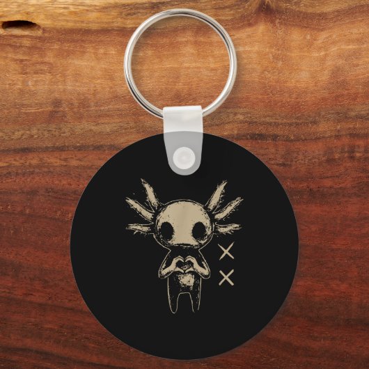 Axolotl Still Emo Goth キーホルダー (正面)