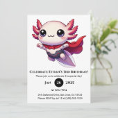 Axolotl Superhero in Armor Birthday 招待状 (スタンド正面)