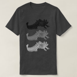 Axolotl T-Shirt - BLACK, GRAY and WHITE Tシャツ