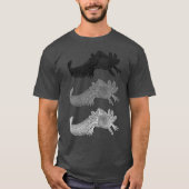 Axolotl T-Shirt - BLACK, GRAY and WHITE Tシャツ (正面)