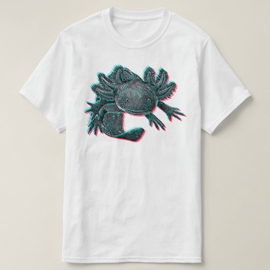 Axolotl T-Shirt - Chromatic Aberration GLITCH Tシャツ (デザイン正面)