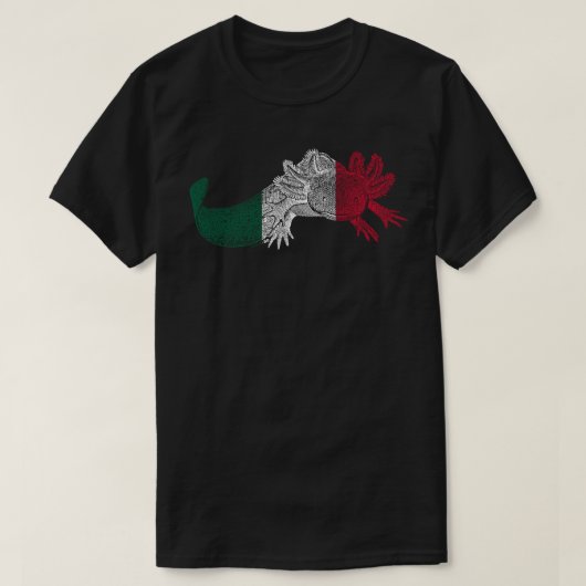 Axolotl T-Shirt - RED, WHITE & GREEN - Mexico Flag Tシャツ (デザイン正面)