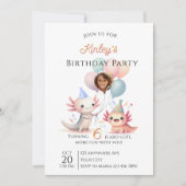 Axolotl-themed Birthday Invitation 招待状 (正面)