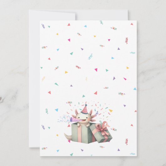 Axolotl-themed Birthday Invitation 招待状 (裏面)