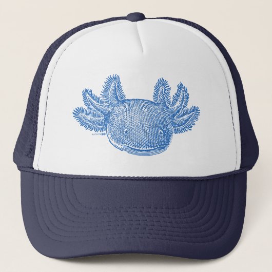 Axolotl Trucker Hat - BLUE キャップ (正面)
