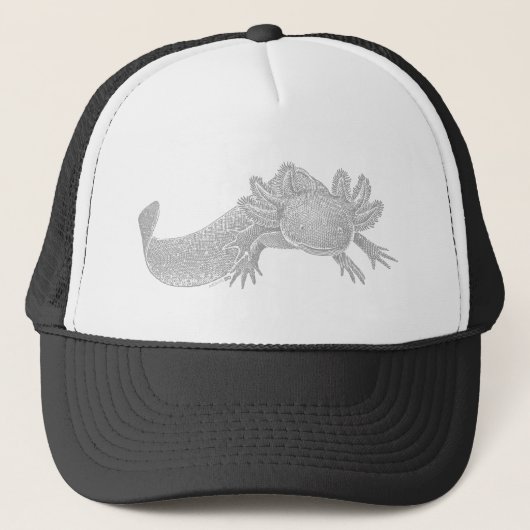 Axolotl Trucker Hat - GRAY キャップ (正面)
