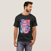 Axolotl USA Independence Day 4th July USA Flag Boy Tシャツ (正面フル)