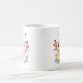 Axolotl Valentine Love Mug – Cute Couple コーヒーマグカップ (中央)