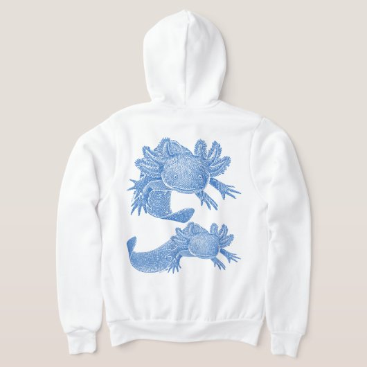 Axolotl Zip Hoodie - BLUE パーカ (レイダウン裏面)