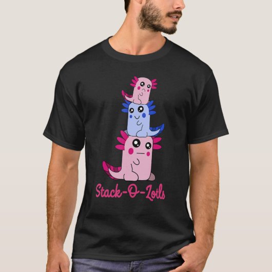 AxolotlsスタックのスタックLotlsかわいいAxolotlプリン Tシャツ (正面)