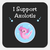 Axolotlsダークカラー対応かわいいパープル スクエアシール (正面)