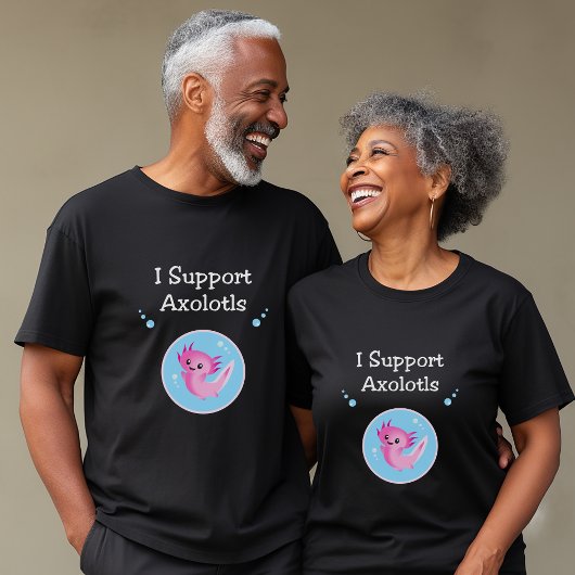 Axolotlsダークカラー対応かわいいパープル Tシャツ