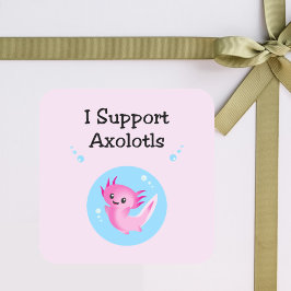 Axolotlsライトカラー対応かわいいパープル スクエアシール