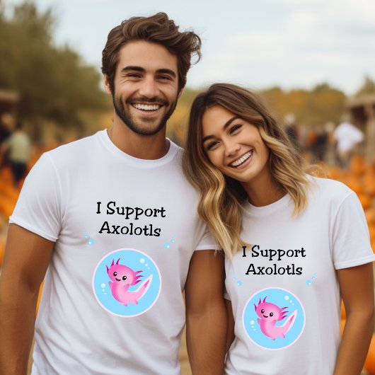 Axolotlsライトカラー対応かわいいパープル Tシャツ