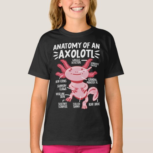 Axolotls Anatomy Of An Axolotl Kawaii Tシャツ (正面)