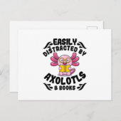 Axolotls & Books | Reading Pets Cute Axolotl Gifts ポストカード (正面/裏面)