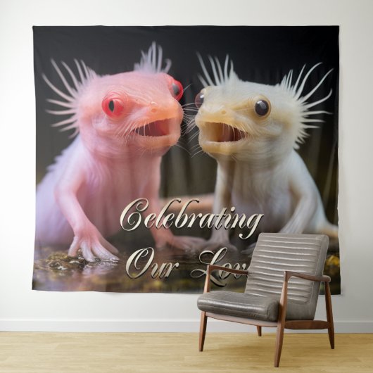 Axolotls Fish Party Backdrop Photo Wall Art Banner タペストリー (インサイチュ(横))