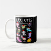 Axolotls Santa Hat Christmas Pajama Cute Animal Ax コーヒーマグカップ (左)