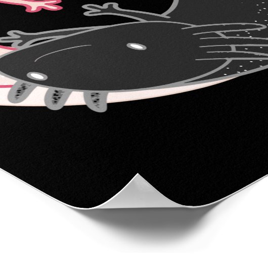 Axolotls Yin Yang Kawaii ポスター (角)