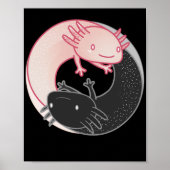 Axolotls Yin Yang Kawaii ポスター (正面)