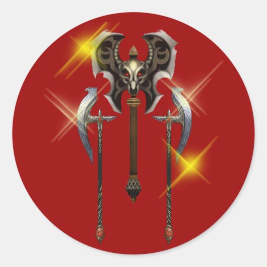 Axt Streitaxt battle ax axe ラウンドシール (正面)