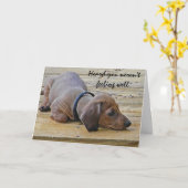 AY-おもしろいなDachsundの小犬は健康なカードを得ます カード (黄色い花)