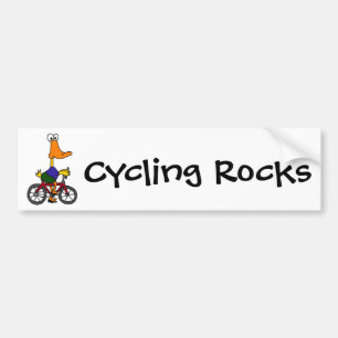 AY-アヒルの乗馬の自転車の漫画 バンパーステッカー