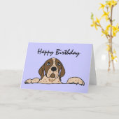 AY-狩りドッグ誕生日カード カード (黄色い花)
