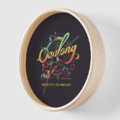 AY Fusion：クリエーター鮮やかとクリエーターのためのロゴデザイン 壁時計 (傾斜)