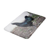 Ayam CemaniのCockerelの黒の鶏のオンドリ バスマット (アングル)