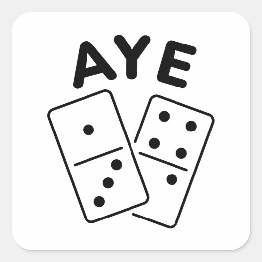 'Aye Domino' K-Pop Boygroup Meme Quote スクエアシール (正面)