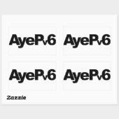 AyePv6ステッカー 長方形シール (シート)
