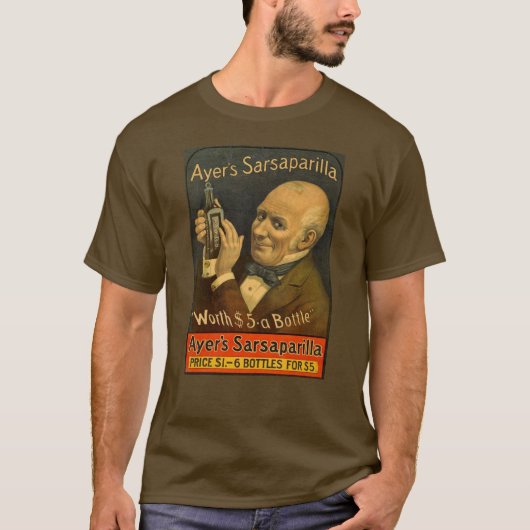 AyerのSarsaparilla Mの茶色 Tシャツ (正面)