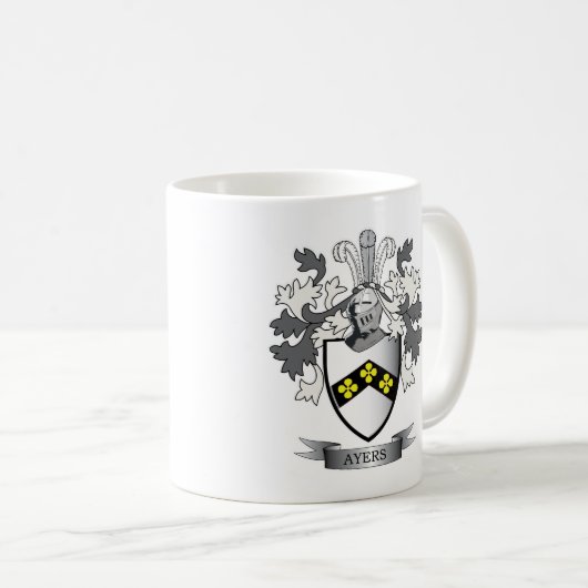 Ayersの家紋の紋章付き外衣 コーヒーマグカップ (正面右)
