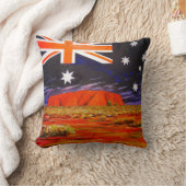 Ayersの石のオーストラリア人の旗 クッション (ブランケット)