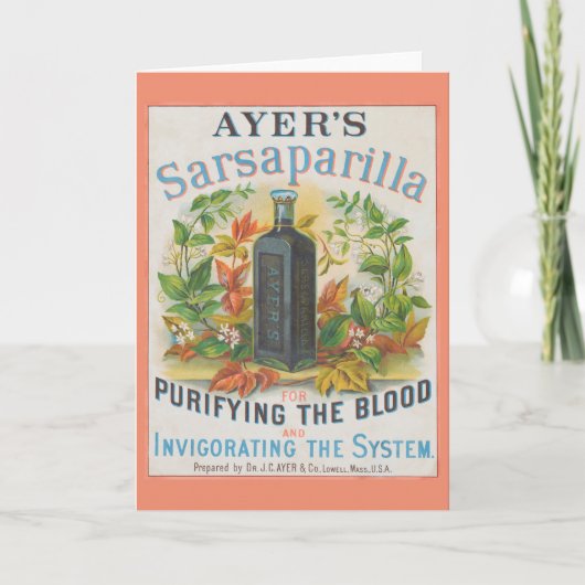 Ayer's Sarsaparillaのヴィンテージ広告。 カード (正面)