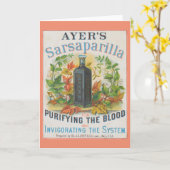 Ayer's Sarsaparillaのヴィンテージ広告。 カード (黄色い花)