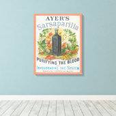 Ayer's Sarsaparillaのヴィンテージ広告。 キャンバスプリント (インサイチュ (ウッドフロア))